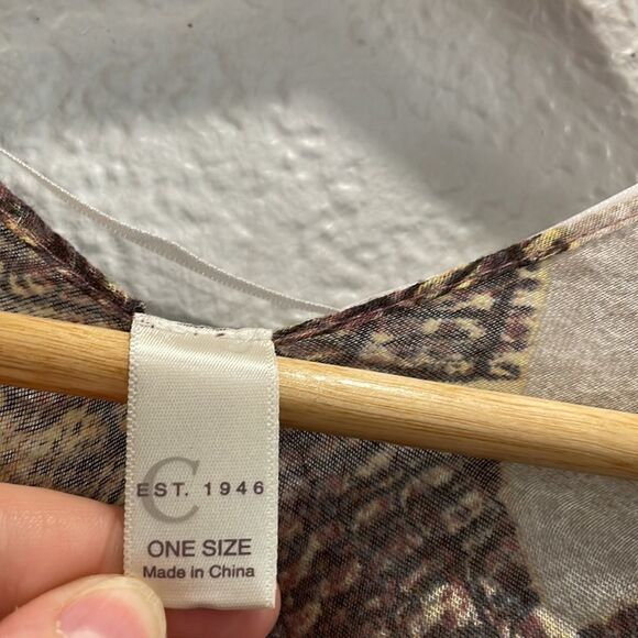 Cato Lightweight Purple & Yellow Snakeskin Tassel Kimono Cardigan One Size - Picture 6 of 9